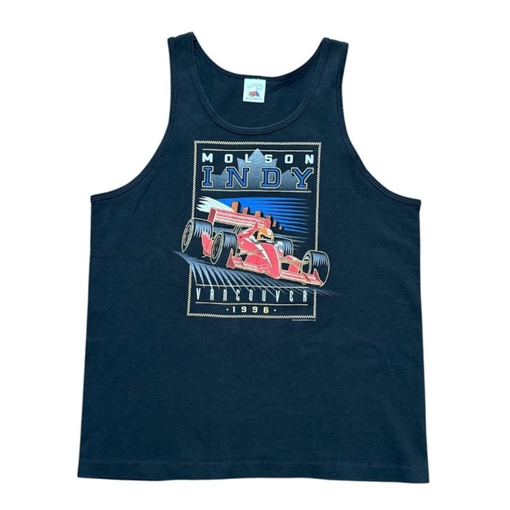 Vintage 90s Molson Indy Vancouver Racing Sports Graphic Auto Souvenir Tank Top